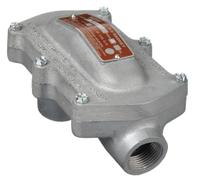 Pulling Elbow: Iron, Chromate Coated/Electroplated/Powder Coated, 1 1/2 in Trade Size, NPT (MPN ELBD-150). Key specifications — Ends - Hazardous Fittings: 1-1/2 in FNPT x 1-1/2 in FNPT; Material: Iron; Finish: Powder Coated; Brand: APPLETON ELECTRIC.