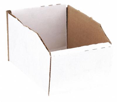 PACKAGING CORPORATION OF AMERICA Corrugated Shelf Bin: 6 in Overall Lg, 4 in x 3 in - Light-Use Cardboard Shelf Bins