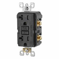 LEVITON Receptacle: Decorator Duplex, 5-20, Black, 125V AC, 20 A, 2 Pole / 3 Wire (MPN AFTR2-E)