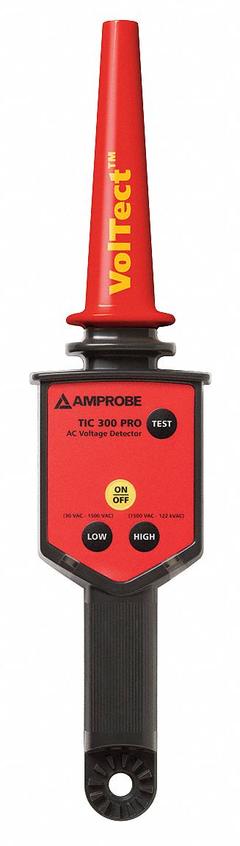 AMPROBE Hot Stick-Compatible High-Voltage Detector: 30 V to 122 kV, 1.5 in to 51 in, 50 Hz/60 Hz (MPN TIC 300 PRO). Key specifications — IP Rating: Not Rated; Compatible Hot Stick: TIC 410A; Brand: AMPROBE; Product Type: Hot Stick-Compatible High-Voltage Detector; Manufacturer Part Number: TIC 300 PRO; Includes: Hard Carrying Case.