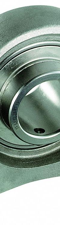 NTN Pillow Block Bearing: 1 1/4 in Bore, SS, Set Screws, 1 11/16 in Shaft Ht, M14 Mounting Bolt Size (MPN SUCP206-20CO). Key specifications — Brand: NTN; Maximum Speed: 4,300 RPM; Mounting Bolt Size: M14; Standards: FDA; System of Measurement: Inch.