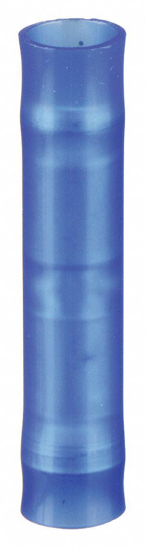 3M Butt Splice Connector: Blue, Nylon, For Wire Size 16 AWG – 14 AWG, 600 V - Insulated Butt Splice Connectors