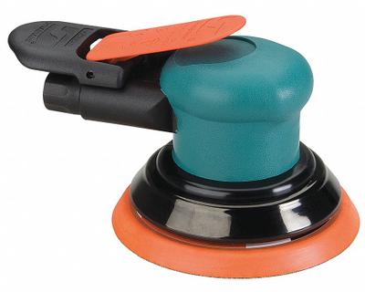 DYNABRADE Air Orbital Sander: 5 in Disc, Pressure Sensitive Adhesive, 3/8 in Orbit - Non-Vacuum Random Orbital Sanders
