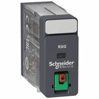 SCHNEIDER Relay: Socket Mounted, 5 A Current Rating, 48V AC, DPDT, 8 Pins/Terminals, J Socket (MPN RXG21E7). Key specifications — Brand: SCHNEIDER; Base Type: Square; Mounting Style: Plug-In; Pin Shape: Flat; Electrical Connection: Quick-Connect; Manufacturer Part Number: RXG21E7; Series: Harmony™ RXG Series.