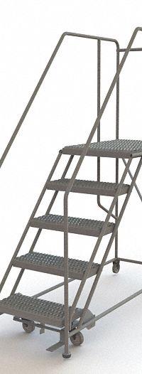 TRI-ARC Mobile Work Platform: 4.2 ft Platform Ht - Max, 24 in x 35 in, Steel, 800 lb Load Capacity (MPN WLWP152436SL). Key specifications — Mobility: Rolling; Brand: TRI-ARC; Color: Gray; Height Adjustability: Fixed Height; Includes Handrails: Handrails Included; Locking Mechanism: Foot-Activated Step Lock; Handrails: Includes Handrails.