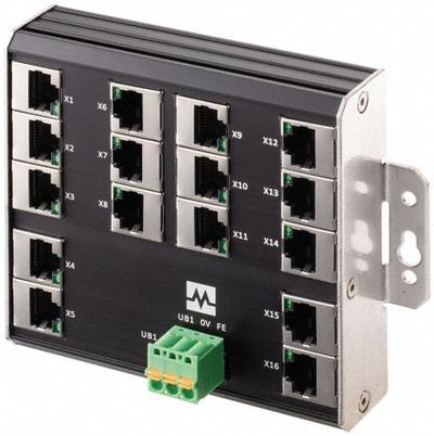 MURRELEKTRONIK Ethernet switch: Unmanaged, Wall, 16 Ports, RJ45, 100 mbps/Ethernet - Wall-Mount Industrial Ethernet Switches