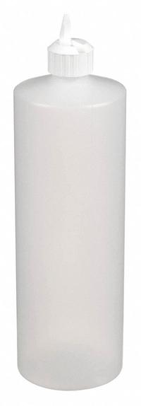 QORPAK Dispensing Bottle: HDPE, 960 mL, 32 fl oz, No Label, Closure Included, Dispensing, Natural (MPN PLC-07363). Key specifications — Body Color: Natural; Closure Color: White; Graduated: No; Brand: QORPAK; Closure Included: Yes; Bottle Imprinting: No Label.