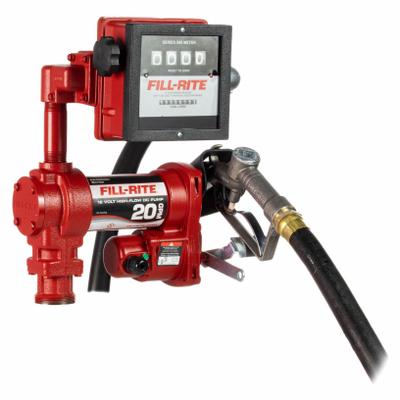 FILL-RITE Electric Drum Pump: 12 V DC, 1/4 hp HP, 20 gpm Max. Flow Rate, Cast Iron - Metered Bung-Mount DC-Powered Fuel Transfer Pumps