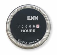 ENM Hour Meter: Hour Meters, Front Panel Mounting, Analog, 10 V DC – 80 V DC, CE/CUL/RoHS/UL, Analog (MPN T40A4507). Key specifications — Mounting Style: Flush; Standards: CUL; Bezel Face Shape: Round; Hour Unit Increment: Tenth; NEMA Enclosure Rating: 12; Brand: ENM; Manufacturer Part Number: T40A4507; Meter Type_Broad: Analog.