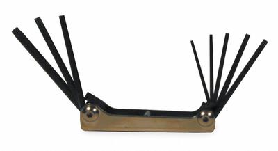 PROTO Torx Key Set: Short, 1 Pieces, T10/T15/T20/T25/T27/T30/T40/T9 Tip Size - Folding Torx Key Sets