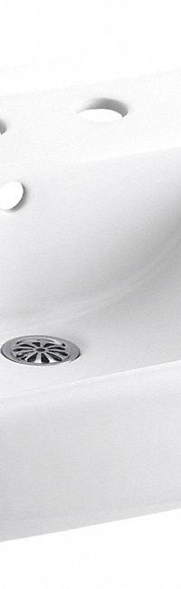 KOHLER Bathroom Sink: Soho®, White, Vitreous China, 20 in Overall Lg, 18 in Overall Wd, Widespread (MPN K-2053-0). Key specifications — Series: Soho®; Includes: Wall Hanger; Color: White; Brand: KOHLER; Sink Type: Bathroom; Material: Vitreous China; Sink Material: Ceramic.