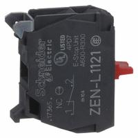 SCHNEIDER Contact Block: 22 mm Panel Mounting Size, 1NC, Momentary, XA Series, Screw Clamp Terminals (MPN ZENL1121). Key specifications — Switch Action: Momentary; Terminal Connection Type: Screw Clamp Terminals; Brand: SCHNEIDER; Compatible with Series: XA.