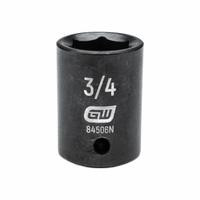 GEARWRENCH General Purpose Impact Sockets: 1/2 in Drive Size, SAE, 3/4 in Socket Size, 6-Point, Std (MPN 84506N). Key specifications — attr1215501: GEARWRENCH; attr1215515: Black Oxide; attr1215518: 3/4 in.