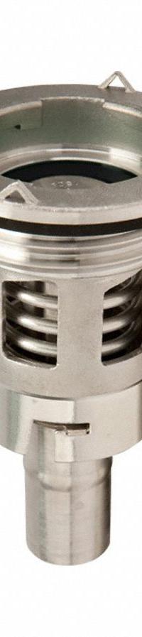 PIUSI Valve Assembly: Container Valve, Stainless Steel, 2 1/2 in RSV, 11/16 in Downtube Lg, EPDM (MPN F17137010). Key specifications — Product Type: Container Valve; Body Material: Stainless Steel; Brand: PIUSI.