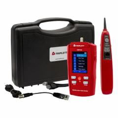 TRIPLETT Copper Cable Certifier: Base Model, RWV10G, Certification, USB, 512 KB, 250 Results Stored. Key specifications — Communication Protocol: USB; Manufacturer Part Number: RWV10G; Alert Type: Digital Display; Compatible Cable Type: Twisted Pair; Data Safe Monitor: No; Digital Memory Capacity: 512 KB; Display Screen Type: LCD; Display Type: Digital.