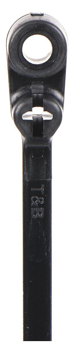 TY-RAP Cable Tie: 8 in Nominal Lg, 1 3/4 in Nominal Max. Bundle Dia., 0.19 in Wd, Black, Std, 100 PK (MPN TY535MX). Key specifications — Screw Mount Hole Size: #10; Color: Black; Brand: TY-RAP.