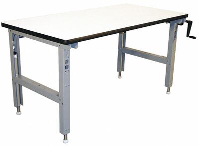 PRO-LINE Workbench: Adj Ht, Laminate, 60 in x 30 in, 750 lb Overall Load Capacity - Open-Base Workstations