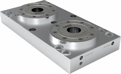 VEKTEK Fixture Plates: Rectangular, Steel, 196 mm W x 366 mm L x 53 mm H, 52.9 lb Wt - Zero Point System Fixturing Subplates