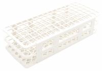 Tube Rack: Polypropylene, White, (90) Wells, 90 Compartments, Benchtop (MPN HS243073W). Key specifications — Material: Polypropylene; Mounting Location: Benchtop; Color: White; Product Type: Test Tube Rack; Total Holding Capacity: (90) Wells; Brand: HEATHROW SCIENTIFIC.