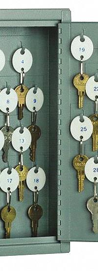 Key Cabinet: 30 Key Capacity, Steel, Gray, 12 1/4 in Ht, 8 in Wd, 2 5/8 in Dp, Wall Mount (MPN 7125-01-151-5435). Key specifications — Brand: ABILITY ONE; Finish: Enamel; Includes Key Tags: Includes Key Tags; Includes Mounting Hardware: Mounting Hardware Included; Color: Gray; Mounting Location: Wall; Material: Steel.