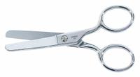 GINGHER Scissors: Ambidextrous, 5 in Overall Lg, Straight, Stainless Steel, Rounded, Silver (MPN 220060-1001). Key specifications — attr308500: Stainless Steel; attr308502: Silver; attr308505: Ambidextrous; attr308522: Multipurpose; attr324896: GINGHER.