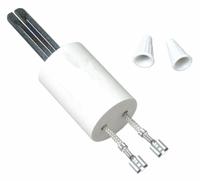 Hot Surface Igniter: OEM, Silicon Carbide, 1 3/8 in Lead Lg, 120V AC, Spade Terminals, 2 in Probe Lg (MPN 767A-375). Key specifications — Electrical Connection Type: Spade Terminals; Manufacturer Part Number: 767A-375; Brand: WHITE-RODGERS; Input Voltage: 120V AC; Replacement for OEM Brands: Robertshaw.