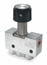 ARO Manual Air Control Valve: 200, Two-Way / Two-Position, Panel, Black, 4 scfm Flow Rate - Max (MPN 224-2-C). Key specifications — attr1092903: Black; attr1086905: Spring Return; attr1086907: 200; attr1086914: Normally Closed; attr1086904: Manual Air Control Valve; attr1086871: 224-2-C.