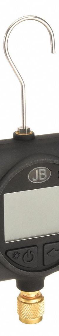 JB INDUSTRIES Vacuum Gauge: LCD, 10 micron Hg to 100,000 micron Hg, ± 10 micron, AA, A2L Compatible (MPN DV-24N). Key specifications — Brand: JB INDUSTRIES; Indication Method: Audio/Visual; Series: DV; Access Port Included: No; Calibration Certificate Type: None.