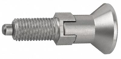 KIPP Indexing Plunger: Locking, 18-8 SS Body w/ 400 SS Plunger, M10x1 Thread - Locking Pull-Knob Indexing Plungers