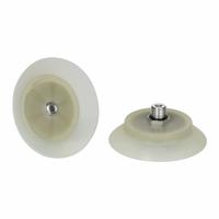 SCHMALZ Vacuum Pad Assembly: Flat, G1/4 in Vacuum Port, 87.1 mm Pad Dia, Food Grade Silicone Rubber (MPN 10.01.01.14069). Key specifications — attr1019136: 10.01.01.14069; attr1019138: SCHMALZ; attr1019139: 55 A.
