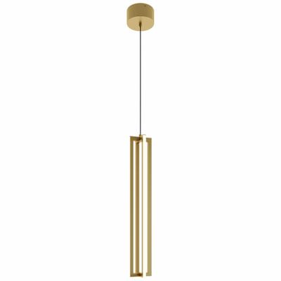 AFX INC. LEDPendant: 4 in Dia, 24 in Ht, Gold, 2,400 lm, 3000K, 25 W, 120V AC - Cass Pendant Lights