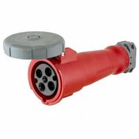 HUBBELL Pin and Sleeve Connector: Red, 480V AC, Three Phase, 100 A, 3 Pole, 4 Wire, IEC Grounding (MPN HBLS4100C7W). Key specifications — Brand: HUBBELL.
