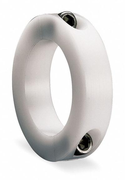 Dayton Shaft Collar: 2-Piece, Inch, Round, Clamp-On, 1 1/8 in Bore Dia - Plastic Shaft Collars