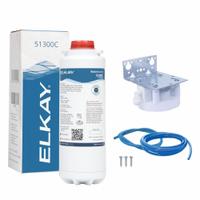 ELKAY Water Filtration System: 0.5 micron, 1.5 gpm, 3,000 gal, 12 1/2 in Overall Ht (MPN EWF3000). Key specifications — Connection Type: Quick-Disconnect; Filter Media: Carbon; Reduces: Sediment; Brand: ELKAY.