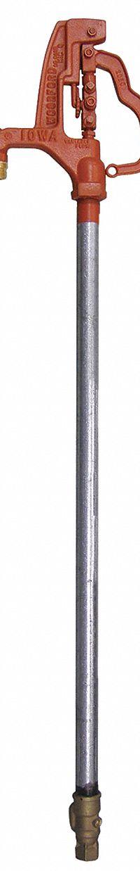 WOODFORD MFG. Yard Hydrant: Stainless Steel, Galvanized, 18 gpm Flow Rate, 6 ft Bury Dp (MPN Y34-6). Key specifications — Rod Material: Stainless Steel; Brand: WOODFORD MFG.; Color/Finish: Galvanized.