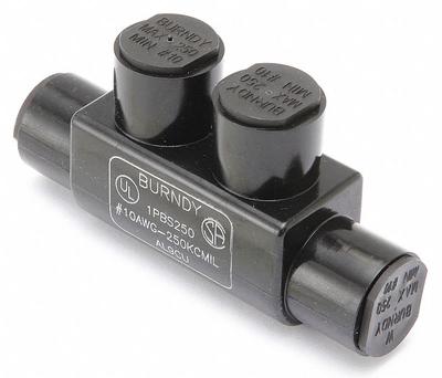 BURNDY Multitap Connector: 2 Port, In-Line Entry, 10 AWG – 250 kcmil Wire Size - Dry-Location In-Line Entry Multitap Connectors