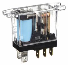 OMRON Flange Mount Relay: Surface (Top Flange) Mounted, 10 A Current Rating, 24V DC, SPDT (MPN G2R-1-T-DC24). Key specifications — Brand: OMRON; Base Type: Square; Mounting Style: Top Flange; Electrical Connection: Quick-Connect; Manufacturer Part Number: G2R-1-T-DC24; Operating Current: 7.5 A at 250V AC (Inductive Load); Series: G2R Power Series.