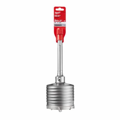 MILWAUKEE SDS-MAX Core Bit: SDS Max Shank, 4 in Core Dia, 3 in Core Body Lg - One-Piece SDS-Max Core Bits