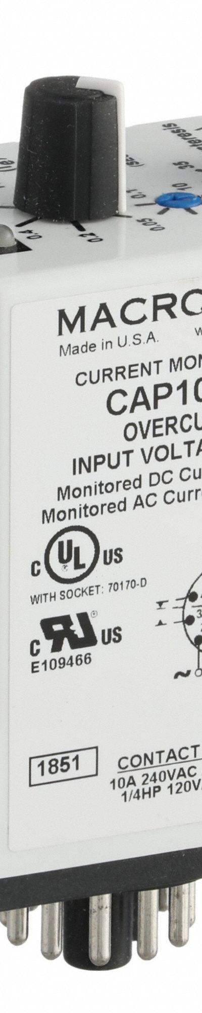 MACROMATIC Current Sensor Relay: Socket Mounted - Socket-Mounted Relays