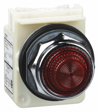 SCHNEIDER Pilot Light: 30 mm Panel Mounting Size, Red, Incandescent - Incandescent Pilot-Lights