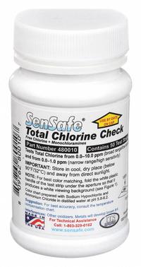 INDUSTRIAL TEST SYSTEMS Test Strips: Total Chlorine, 0 to 10 ppm Total Chlorine, Strip, 50 Tests (MPN 480010). Key specifications — Test Form: Strip; Brand: INDUSTRIAL TEST SYSTEMS; Parameter Measurements Included: 0 to 10 ppm Total Chlorine.