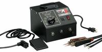 AMERICAN BEAUTY High Capacity Tweezer-Style Resistance Soldering System: 1 Channel, 1,100 W (MPN 105L7). Key specifications — Handpiece Style: Tweezer; Tip Width: 0.125 in; Manufacturer Part Number: 105L7; ESD Safe: No; Brand: AMERICAN BEAUTY.