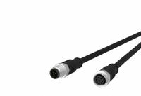 Sensor Cable: M12 Male Straight X M12 Female Straight, 8 Pins, Black, PUR, 1 m Cable Lg (MPN 142MEA12010). Key specifications — Cable Jacket Color: Black; End 1 Gender: Male; End 1 Mounting Orientation: Straight; End 2 Gender: Female; End 2 Mounting Orientation: Straight; End 2 Connection Type: M12; IP Rating: IPX5; Brand: METZ CONNECT.
