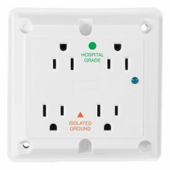 LEVITON Straight Blade Receptacle: Hospital Grade, Quad, 5-15R, White, 125V AC, 15 A (MPN 8480-IGW)