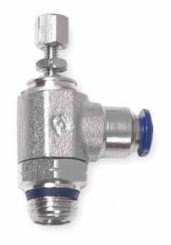 AIGNEP USA Universal Flow Control: Elbow Fitting, Knob, 1/8 in Valve Body Size, 1/8 in Tube (MPN 88978-02-02). Key specifications — attr947203: Stainless Steel; attr947205: AIGNEP USA.
