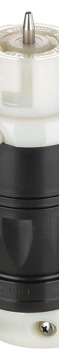 LEVITON Locking Connector: Non-NEMA, Black/White, 250V AC, 50 A Current Rating, 2 Poles, 3 Wires (MPN CS8264C). Key specifications — Brand: LEVITON.