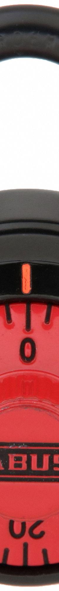 ABUS Combination Padlock: Dial Combo, Black, Steel, Std Shackle, Steel Shackle (MPN 78/50 KC Red). Key specifications — Dial Color: Red; Brand: ABUS.