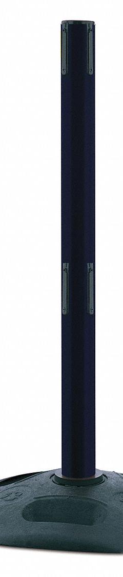 TENSABARRIER Dual Belt Receiver Post: Round Sloped, 38 in Post Ht, Black, Plastic, Nonfillable Base (MPN 886T2-33-RCV). Key specifications — Brand: TENSABARRIER; Post Color: Black; Post Material: Plastic; Base Material: Rubber; Base Shape: Sloped.