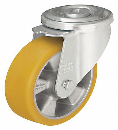 APPROVED VENDOR Bolt-Hole Caster: Swivel, No Brake, Polyurethane, 3 1/16 in Wheel Dia. - Standard Bolt-Hole Casters