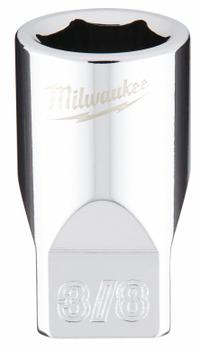 MILWAUKEE Standard Socket: SAE, 1/4 in Drive Size, 3/8 in Socket Size, 6-Point, Std, Chrome (MPN 45-34-9007). Key specifications — attr1204417: MILWAUKEE; attr1204392: Chrome.